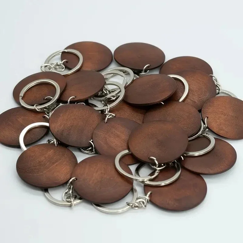 Wood Ring Blank - 10Pcs Wooden Keychains Vintage round Disc