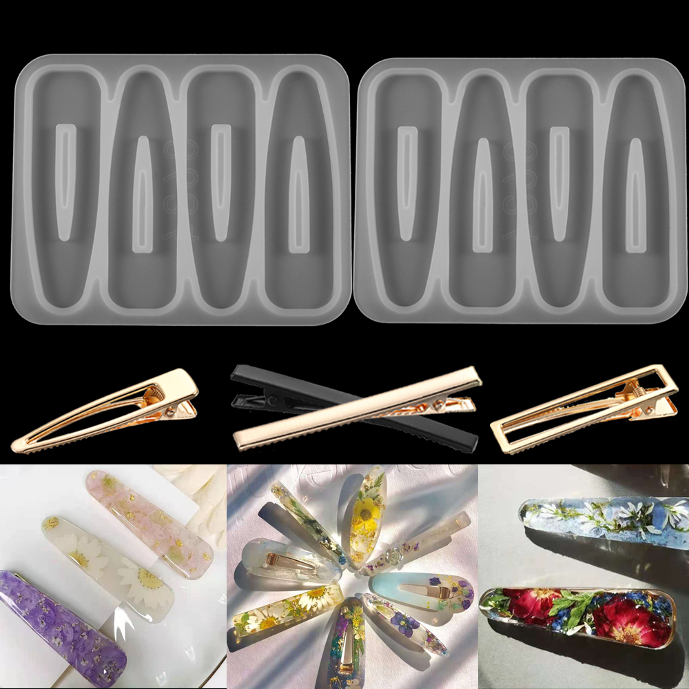 Gold Foil Flakes - Barrettes Silicone Molds Metal Geometric Hair