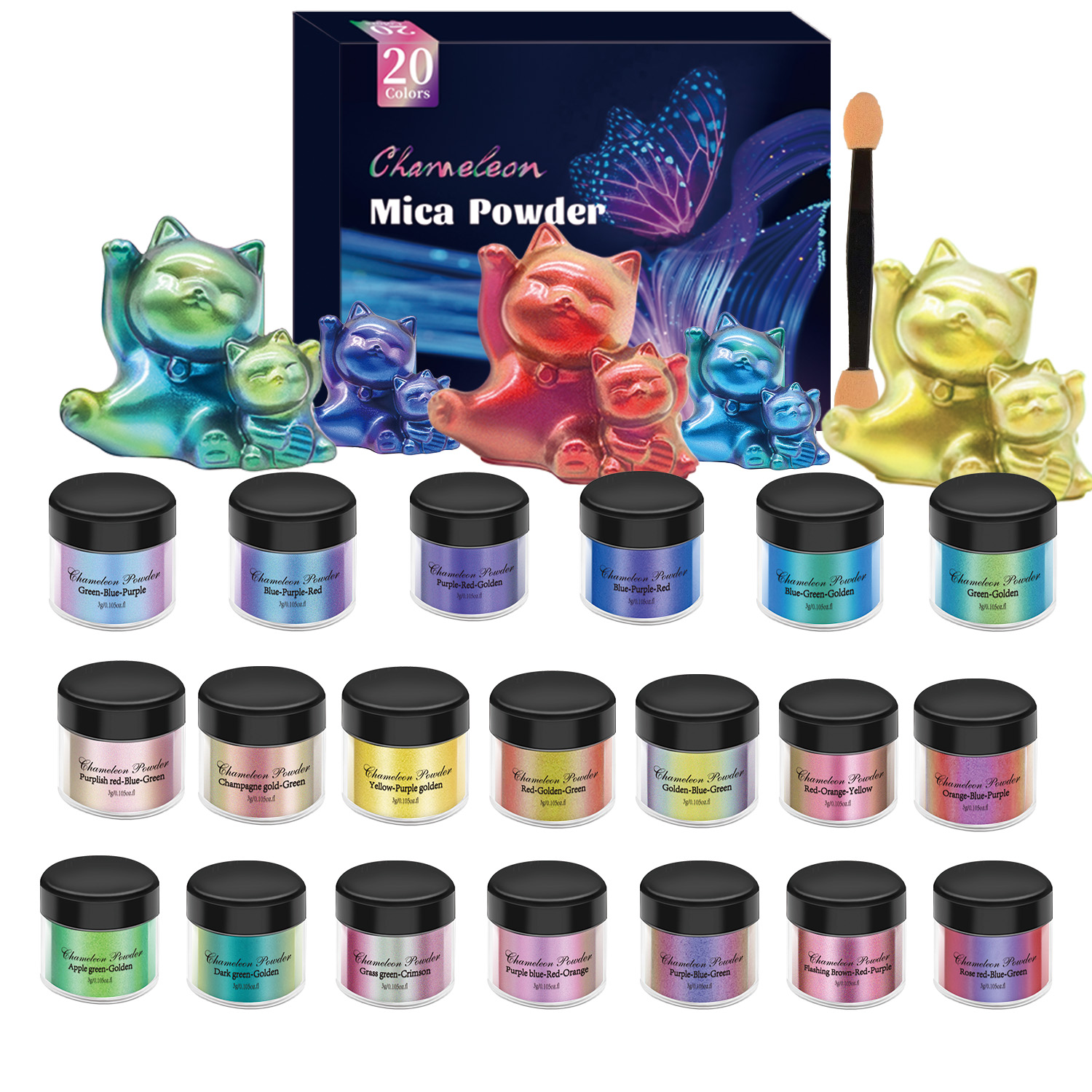 10/20pcs Mirror Chameleons Pig - Resin Pigment Set recensione e prezzo