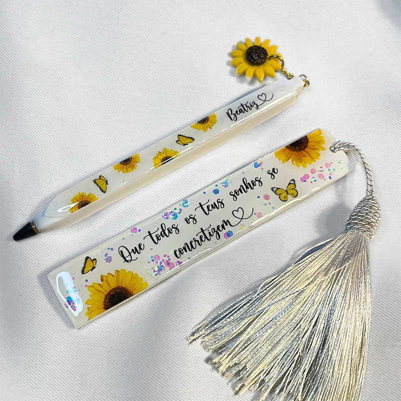 Transparent Pen and Bookmark S - Gold Foil Flakes recensione e prezzo