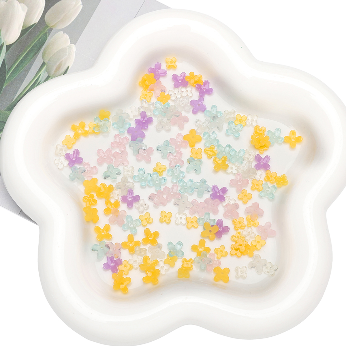 20pcs 5 7mm Resin 4 Petals Flo - Flower Preservation Resin recensione e prezzo