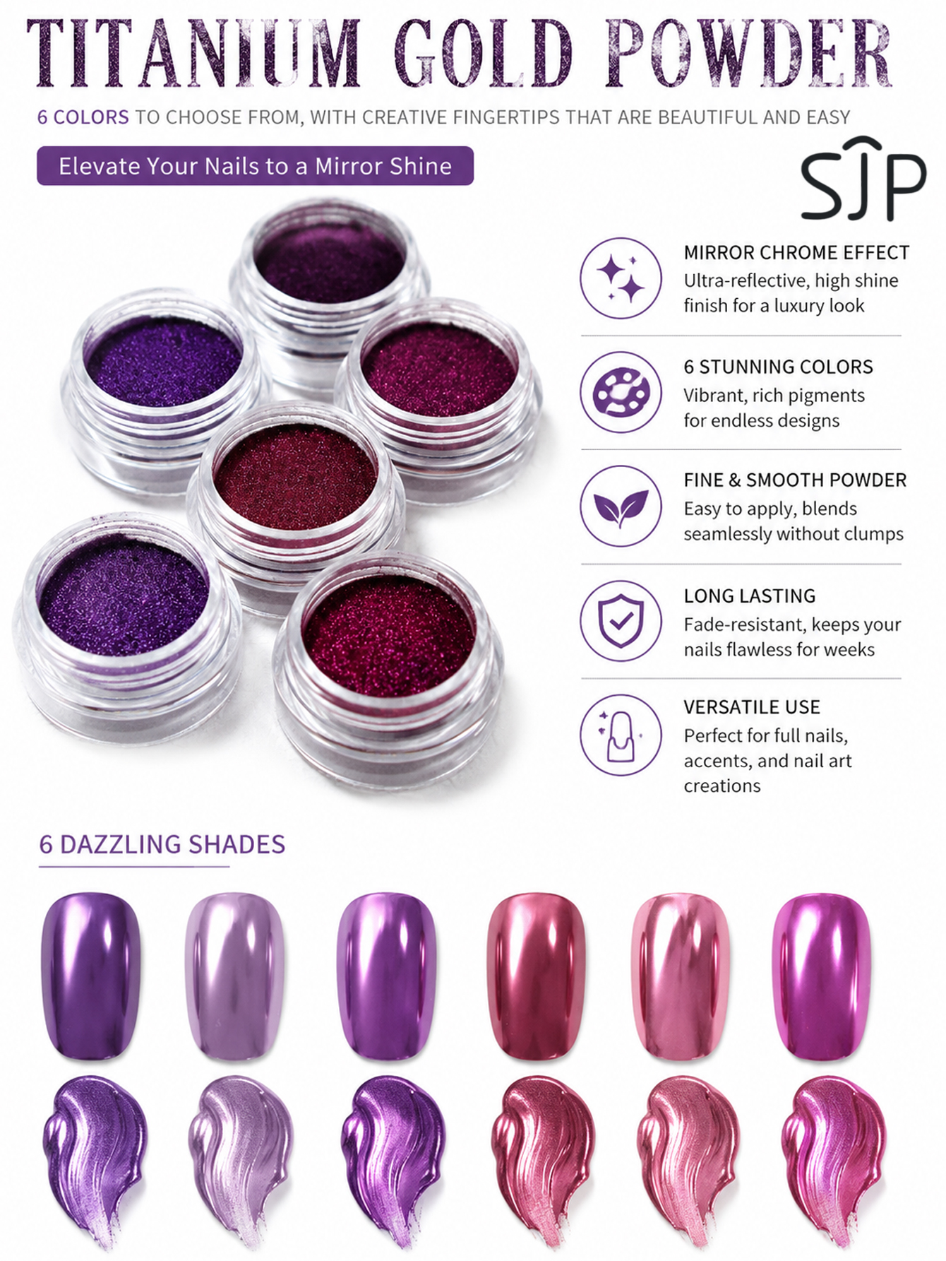 6-piece Electric Purple Series - Resin Glitter Pack recensione e prezzo