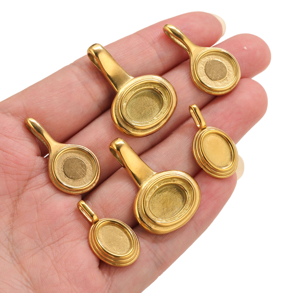 5pcs Stainless Steel Round Ova - Resin Crafts Diy recensione e prezzo