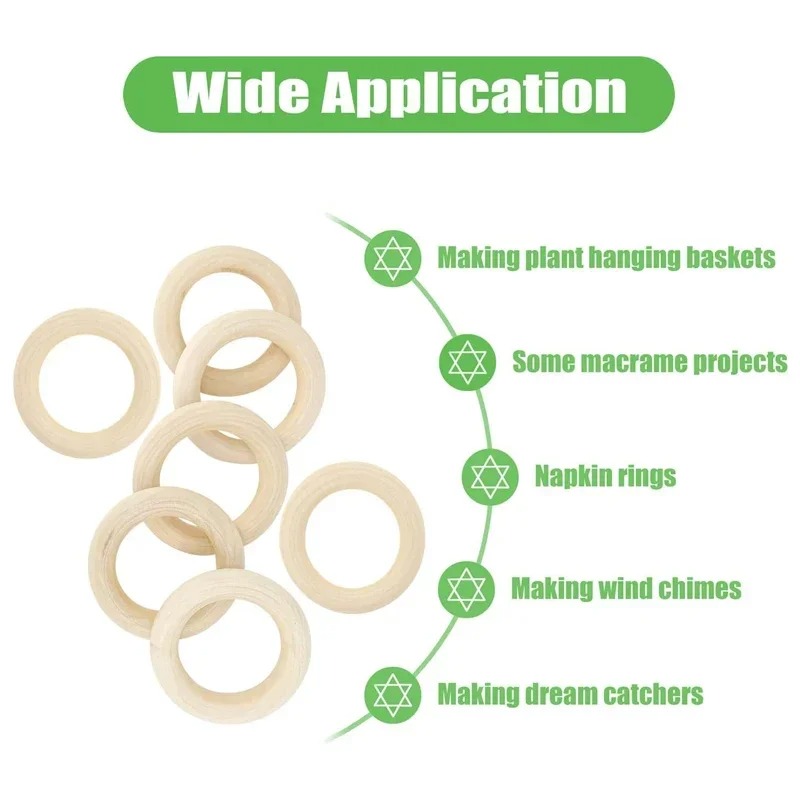 20pcs 30mm Unfinished Smooth W - Wood Ring Blank recensione e prezzo