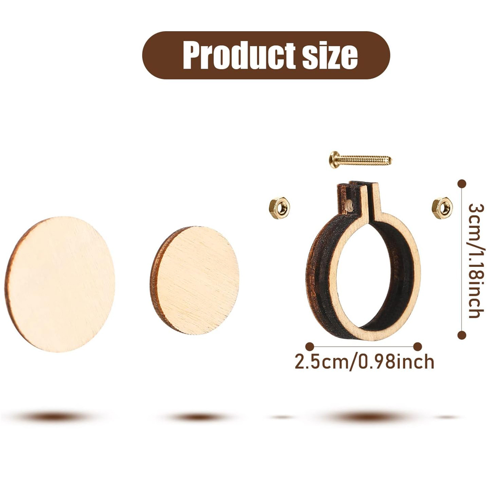 10Pcs/Set Wooden Mini Embroide - Wood Ring Blank recensione e prezzo