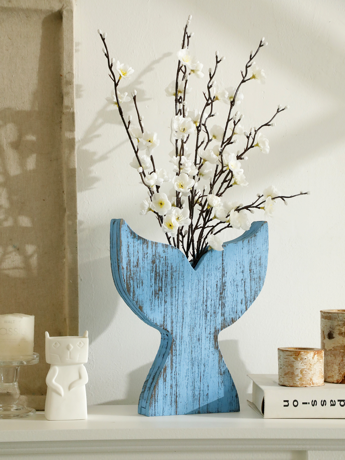Nautical Wooden Vase Whale Tai - Dried Flower Bulk recensione e prezzo