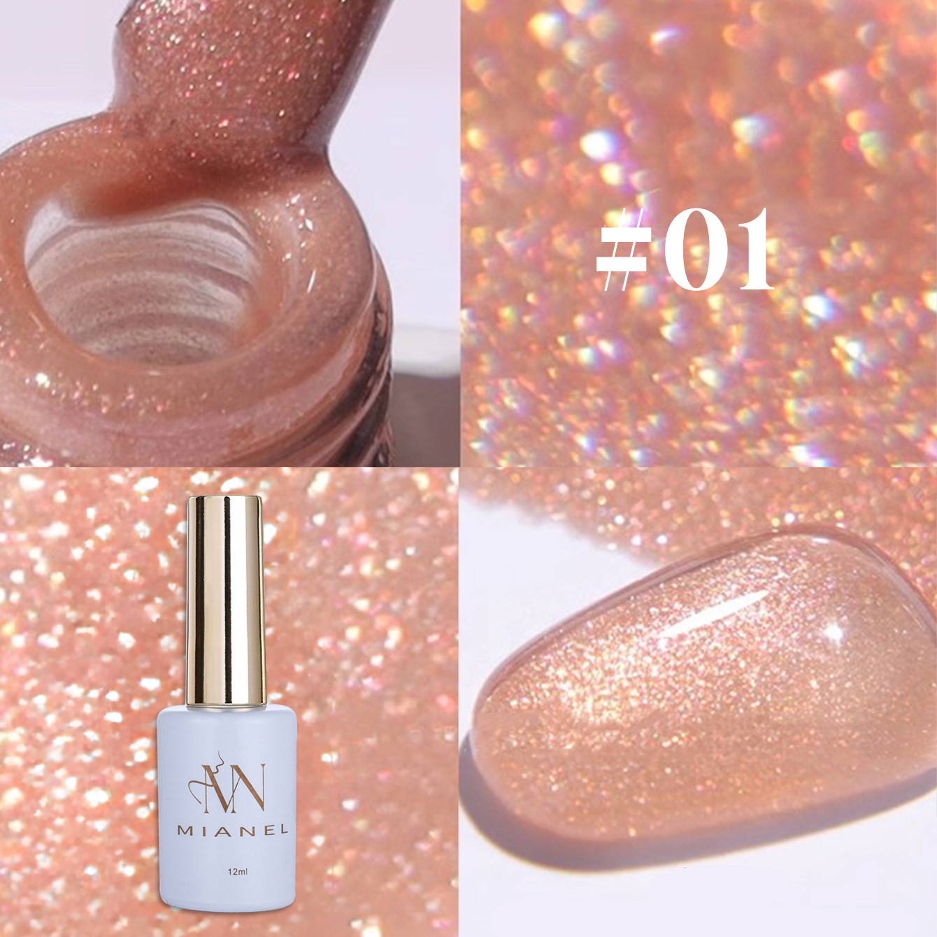 MIANEL 12ML 1PCS Fugitive Whit - Resin Glitter Pack recensione e prezzo