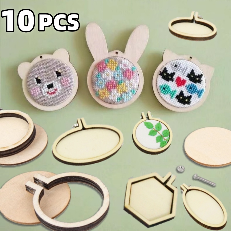 10PCS Mini Embroidery Hoop Woo - Wood Ring Blank recensione e prezzo