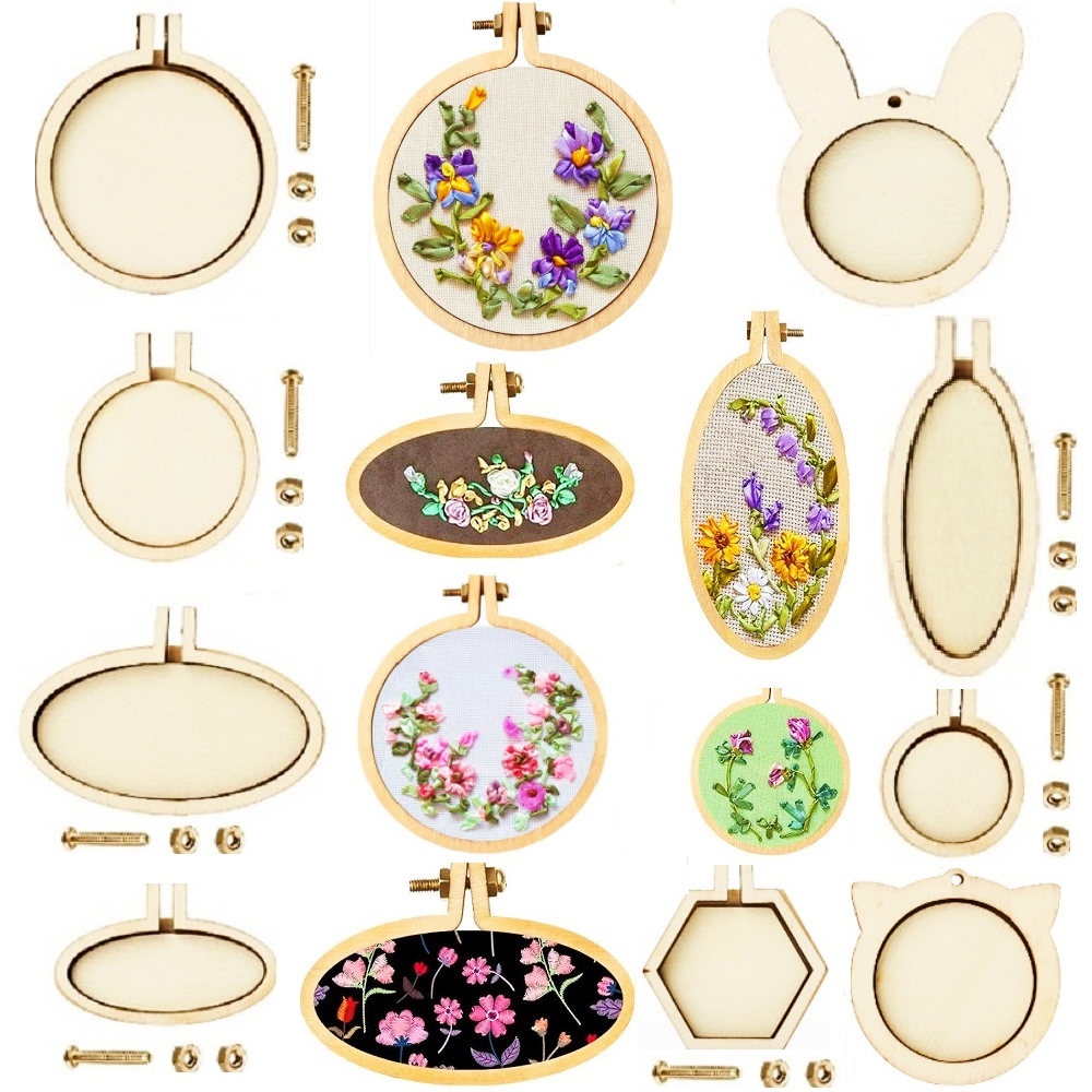 10PCS Mini Embroidery Hoop Woo - Wood Ring Blank recensione e prezzo