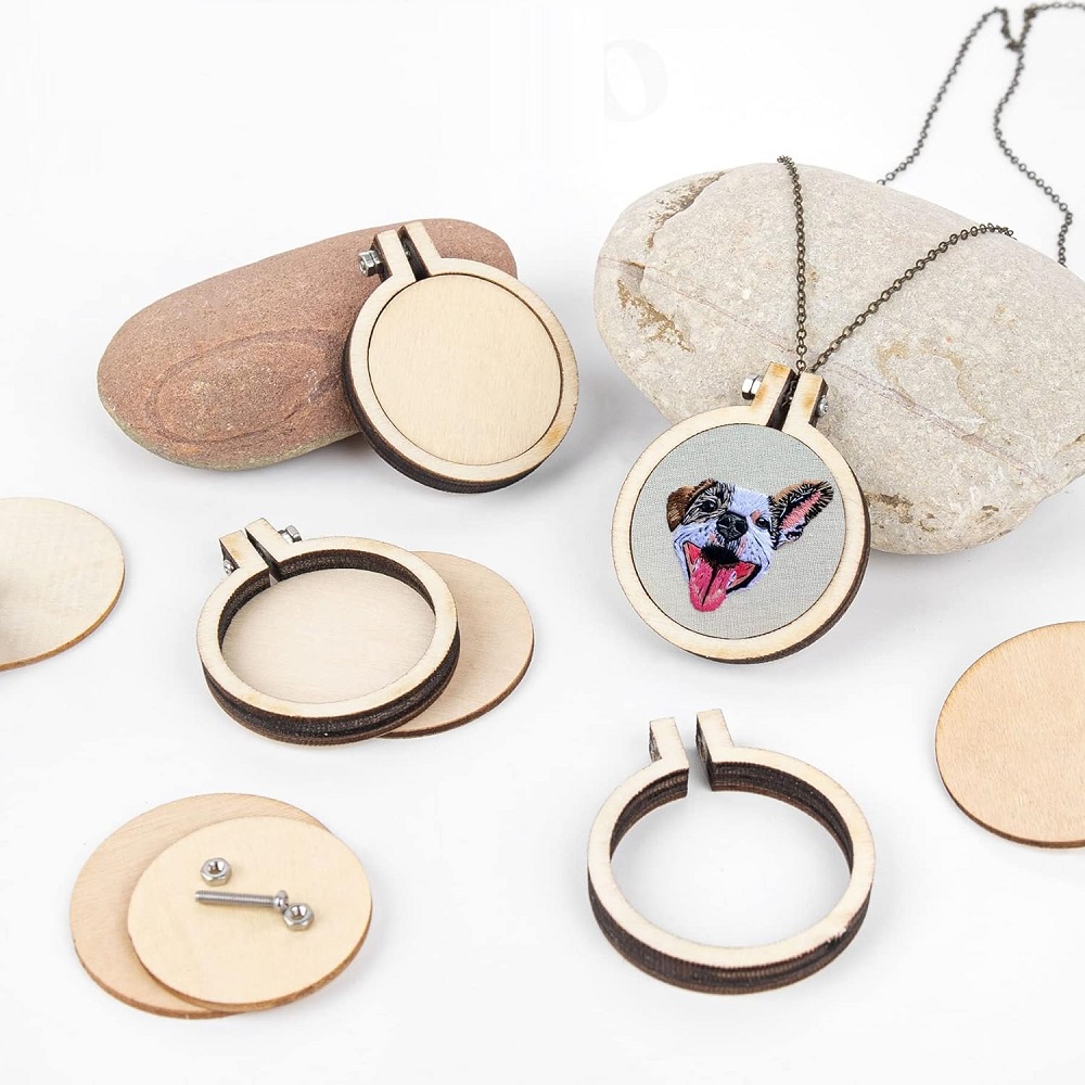 10PCS Mini Embroidery Hoop Woo - Wood Ring Blank recensione e prezzo