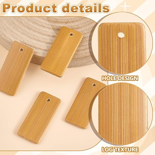 50pcs Wooden Tags Key Ring Bla - Wood Ring Blank recensione e prezzo