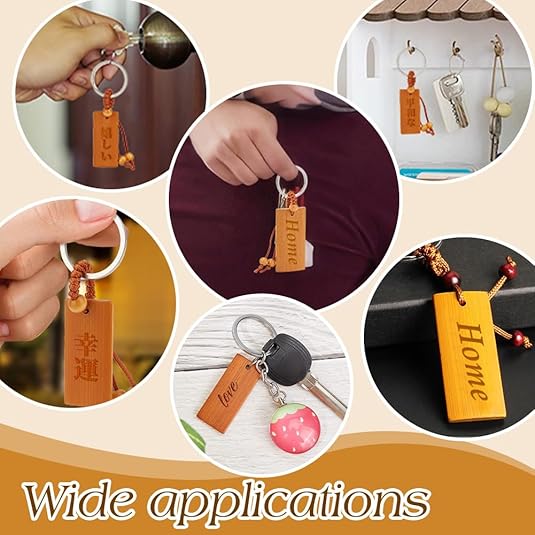 50pcs Wooden Tags Key Ring Bla - Wood Ring Blank recensione e prezzo