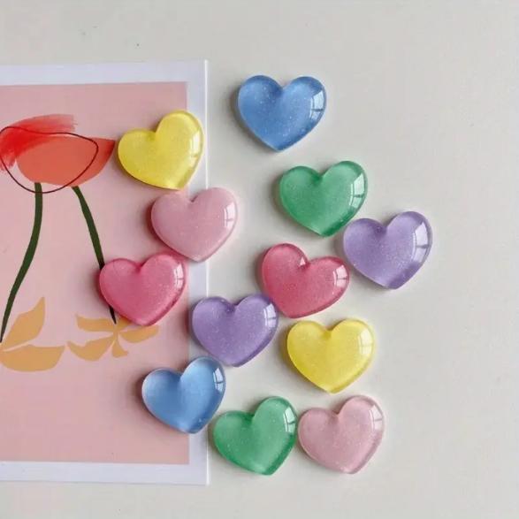6pcs Colorful Heart Shaped Fri - Resin Glitter Pack recensione e prezzo
