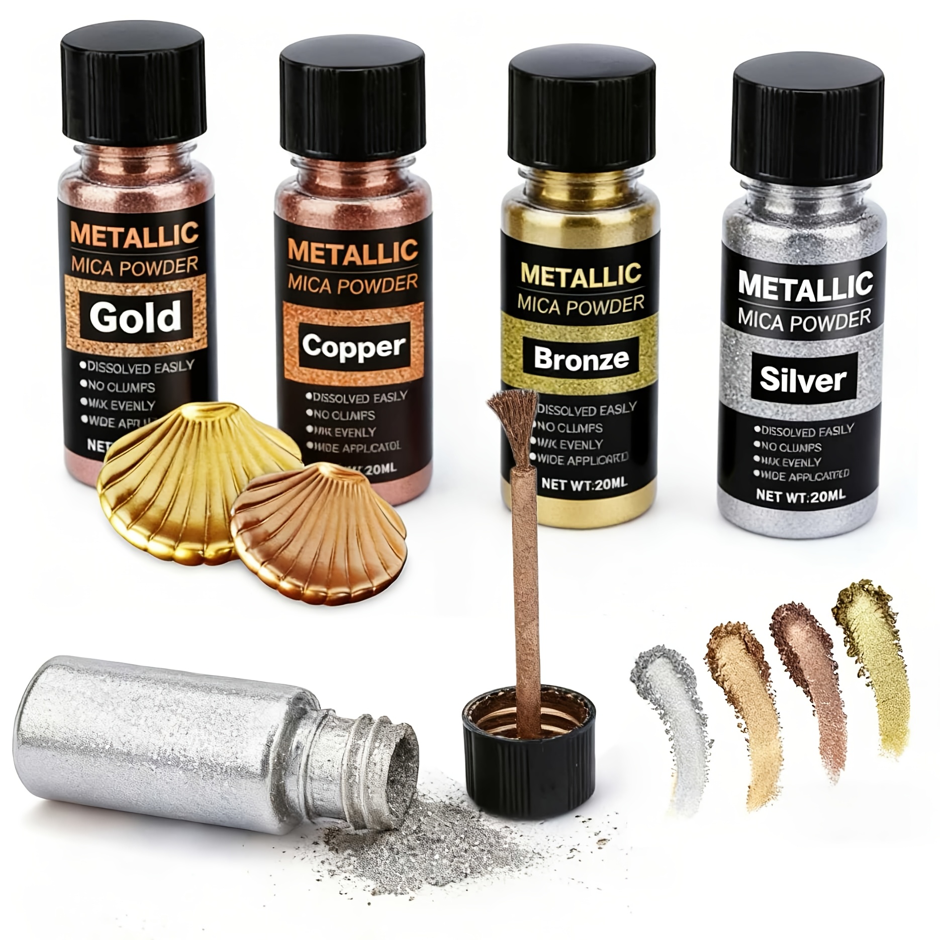 Metallic Mica Powder, Brushed  - Resin Pigment Set recensione e prezzo