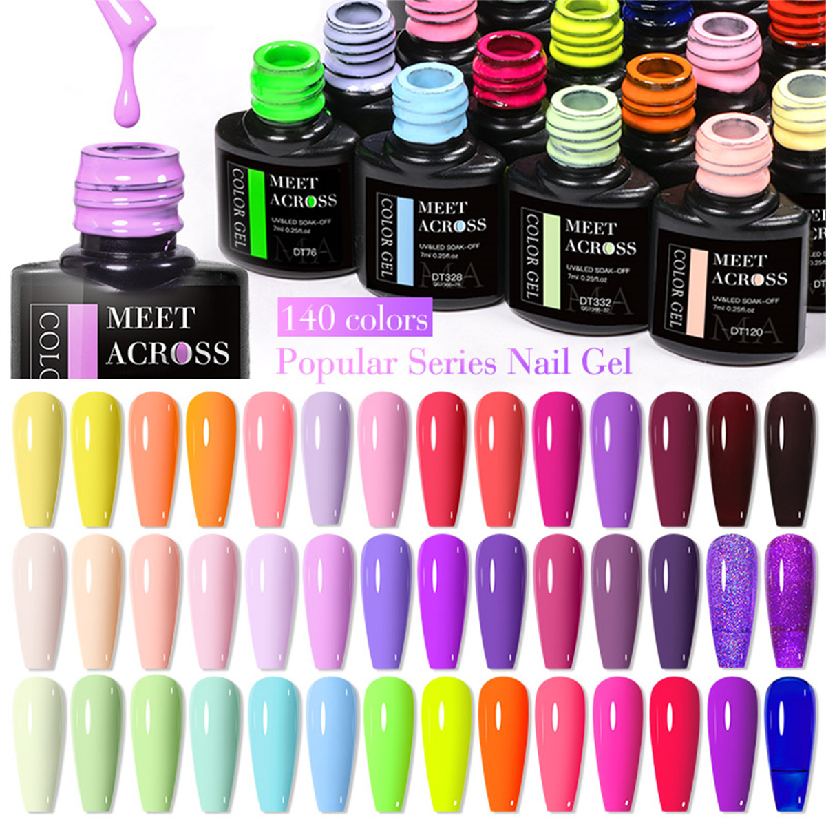 8pcs Gel Nail Polish Set HEMA  - Resin Glitter Pack recensione e prezzo