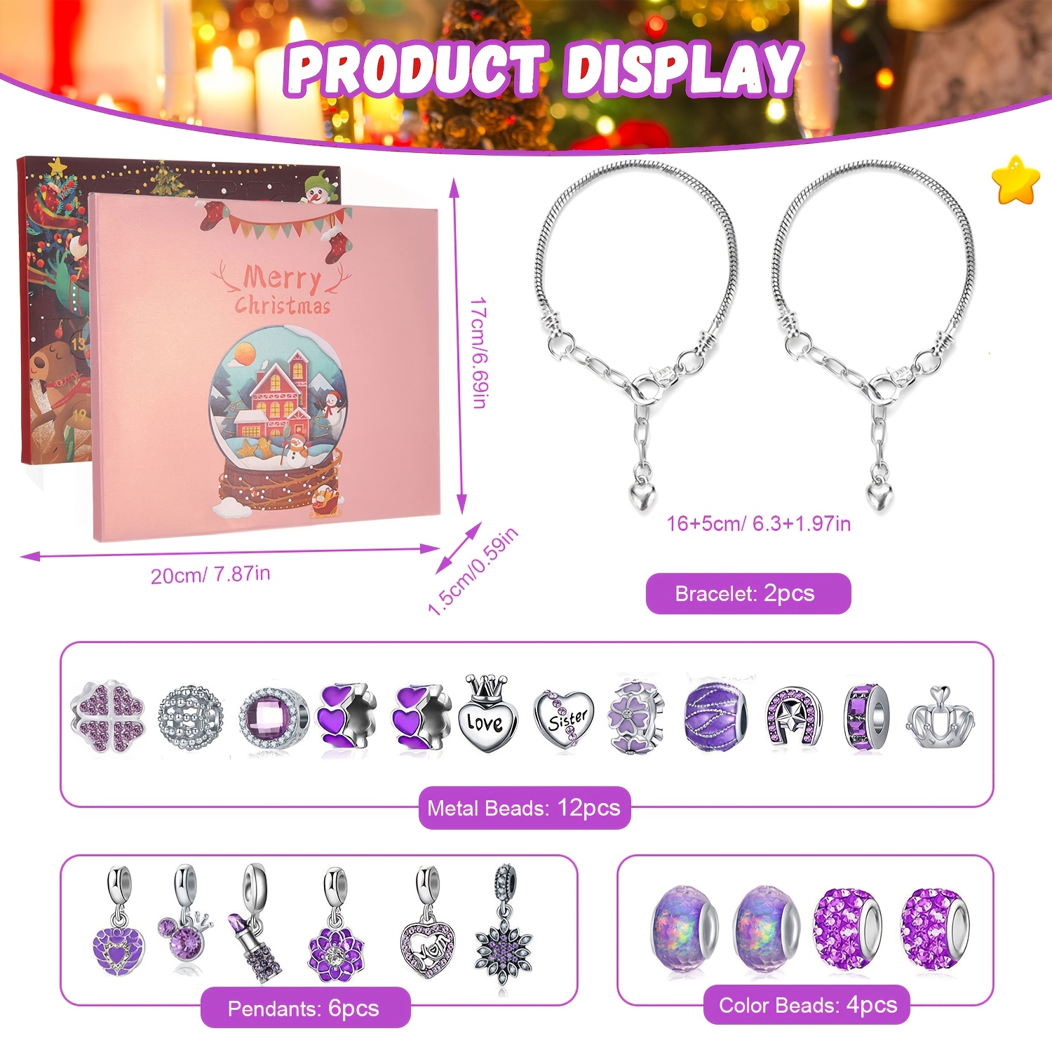 Christmas purple beads DIY jew - Resin Jewelry Kit recensione e prezzo
