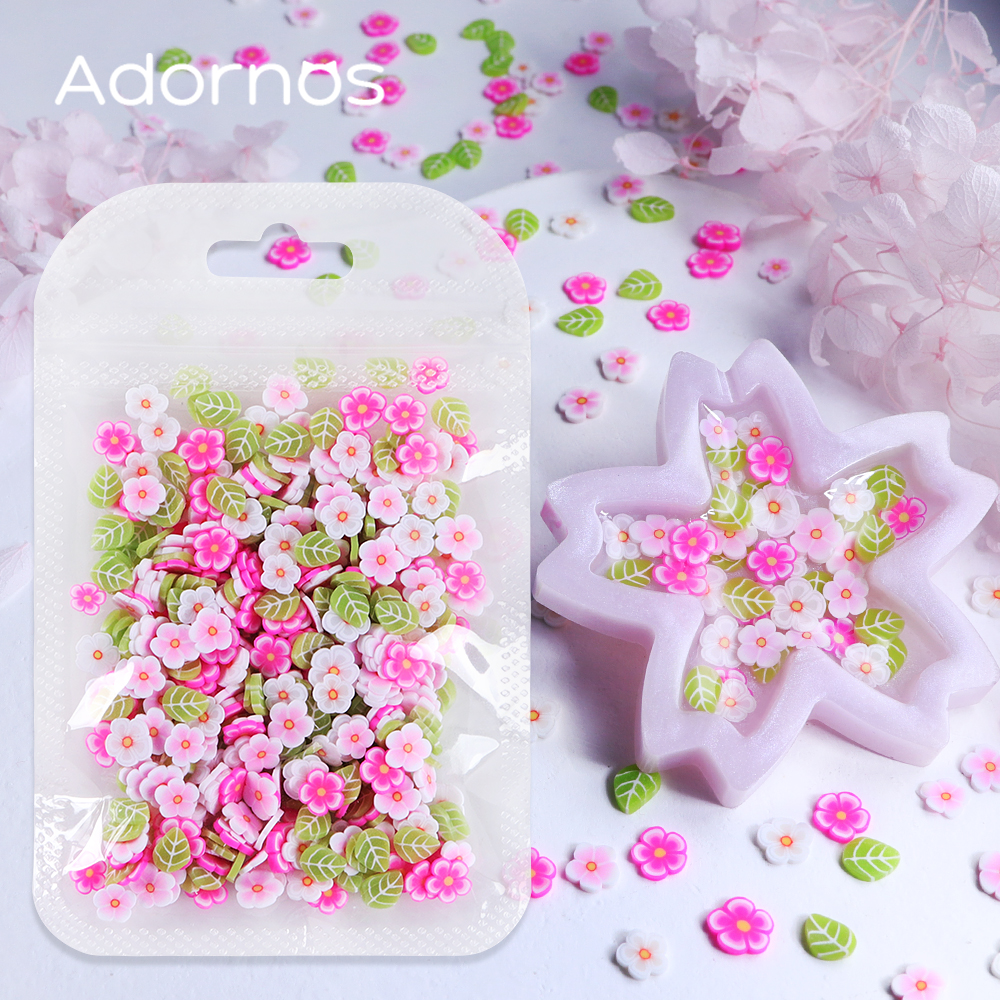 10g Pink Flowers Polymer Clay  - Gold Foil Flakes recensione e prezzo