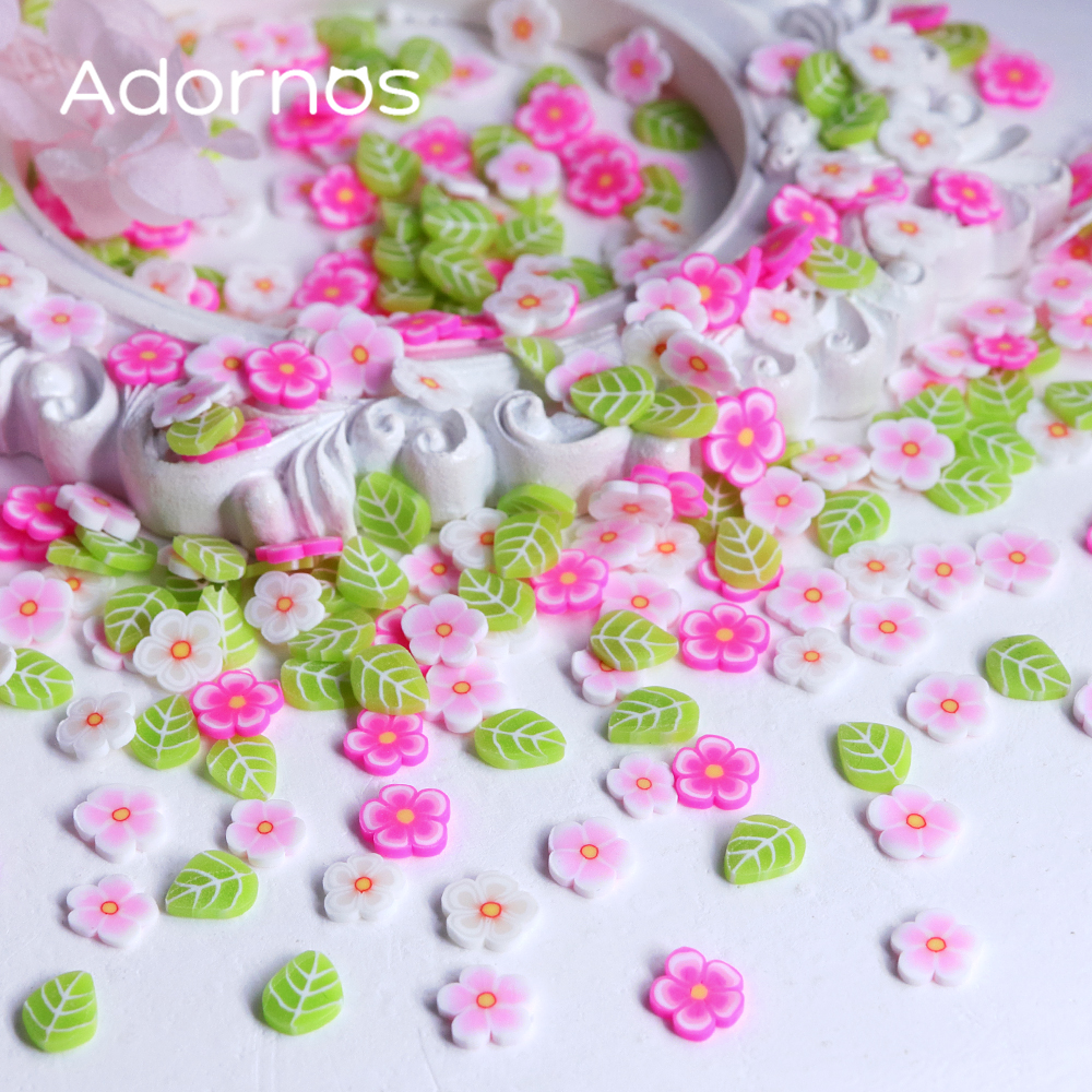 10g Pink Flowers Polymer Clay  - Gold Foil Flakes recensione e prezzo