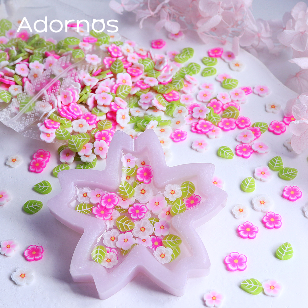 10g Pink Flowers Polymer Clay  - Gold Foil Flakes recensione e prezzo