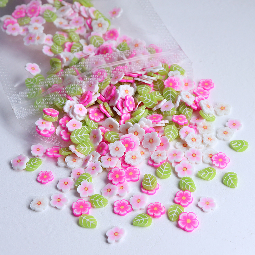 10g Pink Flowers Polymer Clay  - Gold Foil Flakes recensione e prezzo