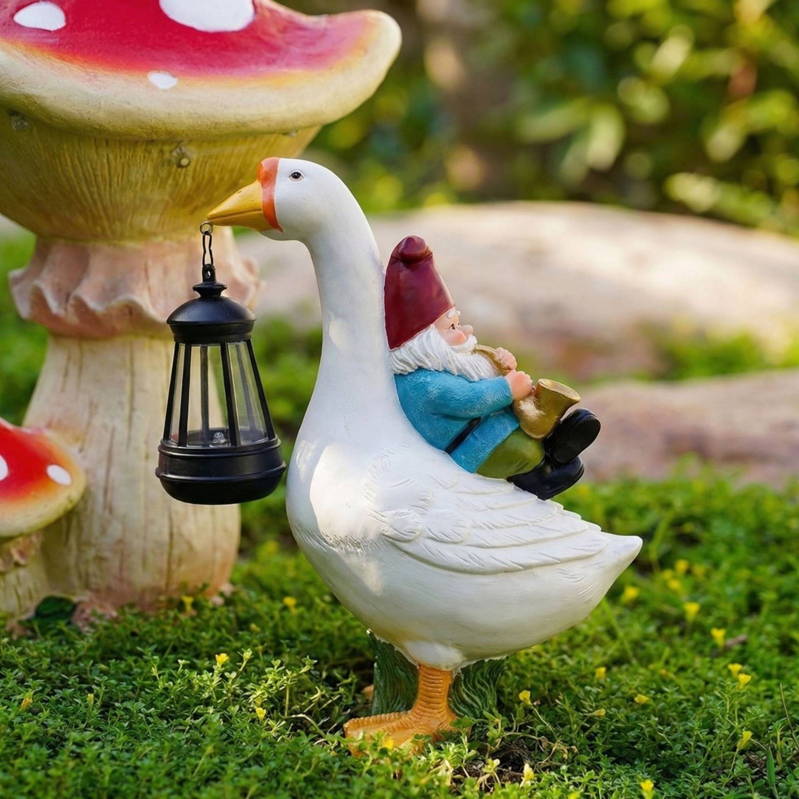 Gnome Riding Goose Statue Weat - Crafting Resin recensione e prezzo