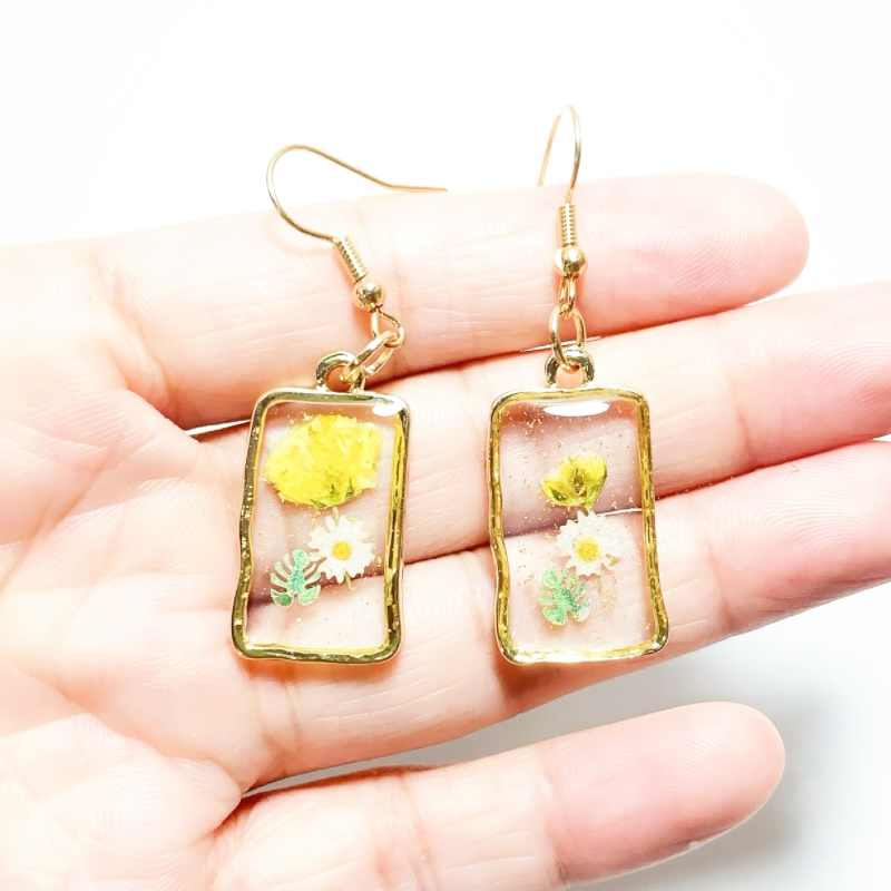 Dried Flower Earrings Heart Re - Dried Flower Bulk recensione e prezzo