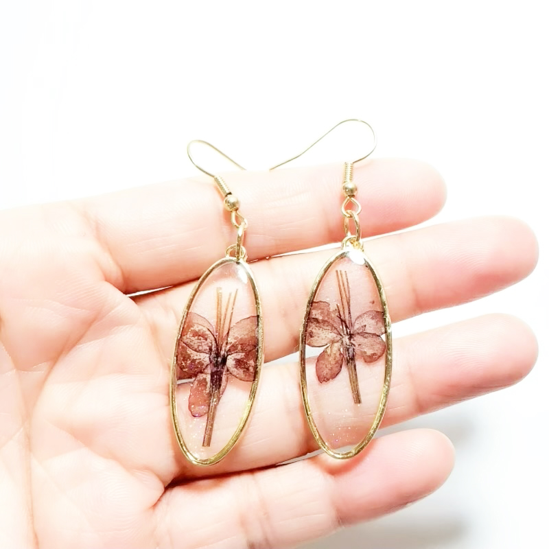 Dried Flower Earrings Heart Re - Dried Flower Bulk recensione e prezzo